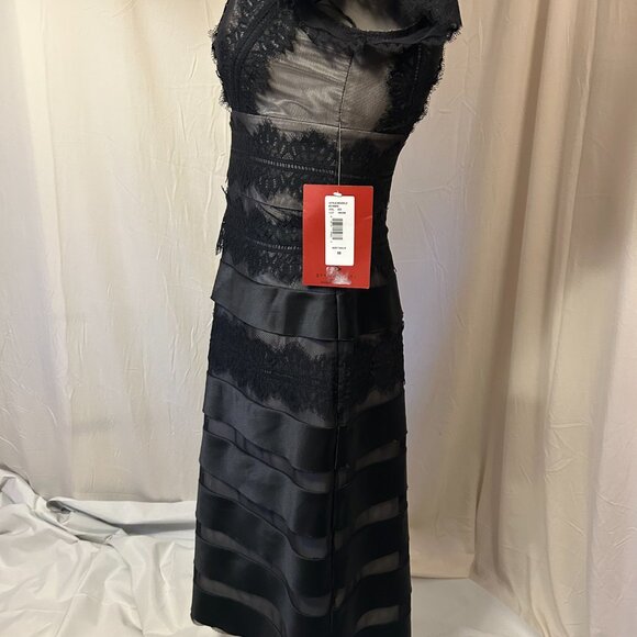 (NWT) Elegant Cocktail Dress; Lace & Satin Accents From JS Collection (Size 10) - Picture 3 of 10